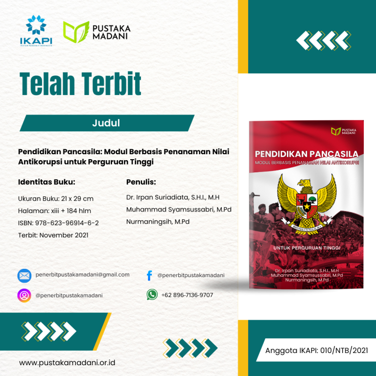 Pendidikan Pancasila: Modul Berbasis Penanaman Nilai Antikorupsi untuk Perguruan Tinggi